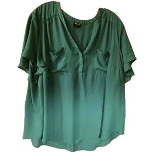 Torrid Green Short Sleeve Flowy Plus Size 4 Top